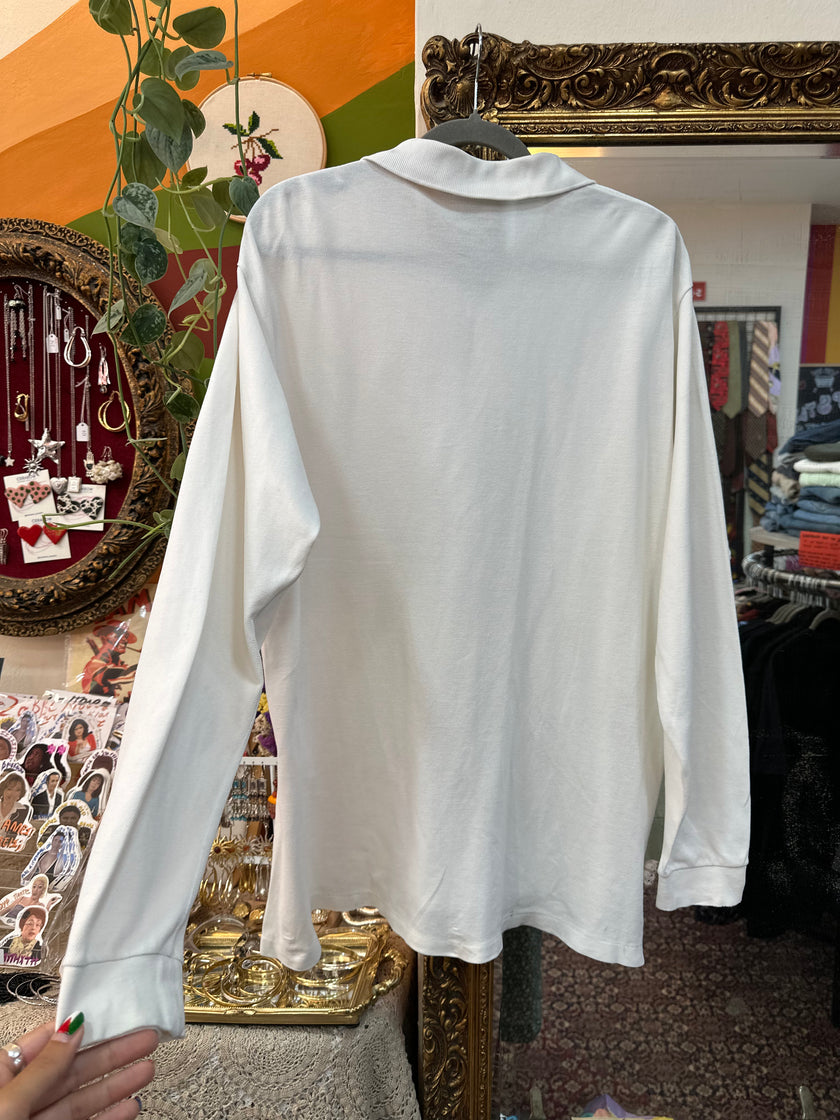 Lacoste long sleeve polo top (L)