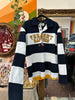 XDYE striped long sleeve polo shirt (L)