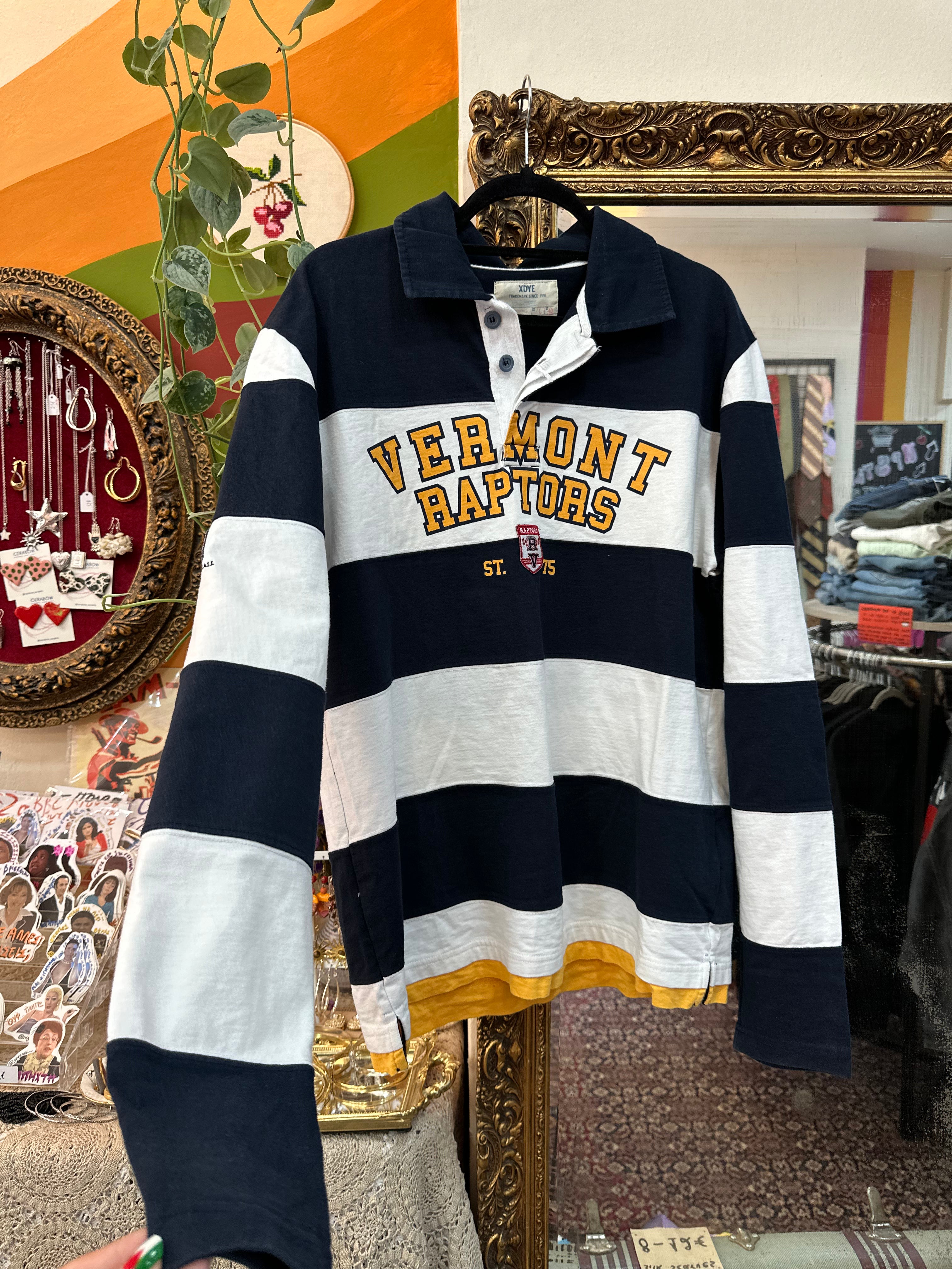 XDYE striped long sleeve polo shirt (L)
