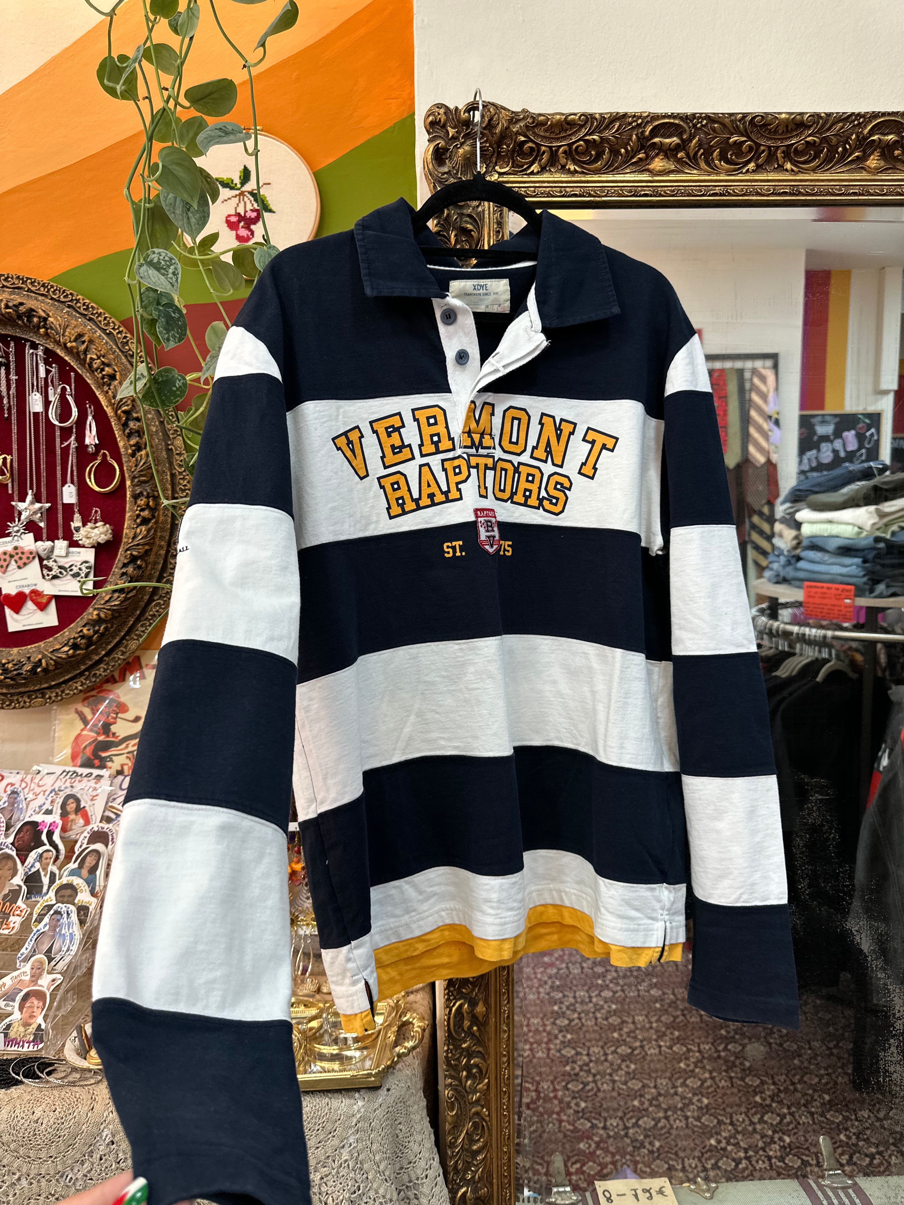XDYE striped long sleeve polo shirt (L)