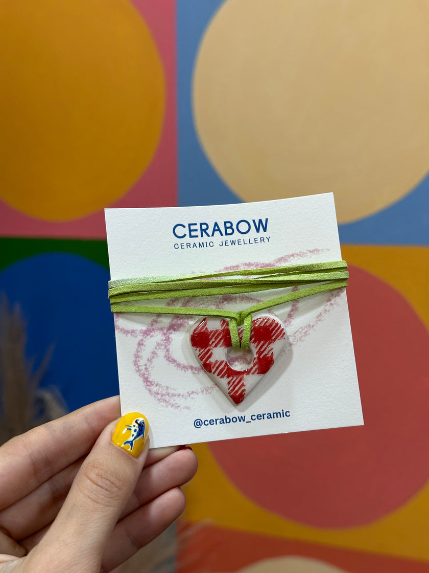 Cerabow handmade heart choker