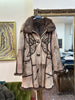 Stunning vintage genuine leather coat with fur