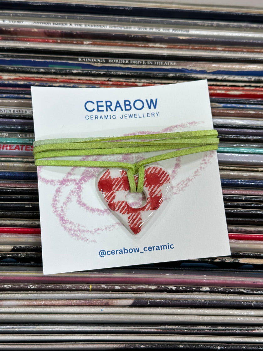 Cerabow handmade heart choker