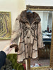 Stunning vintage genuine leather coat with fur