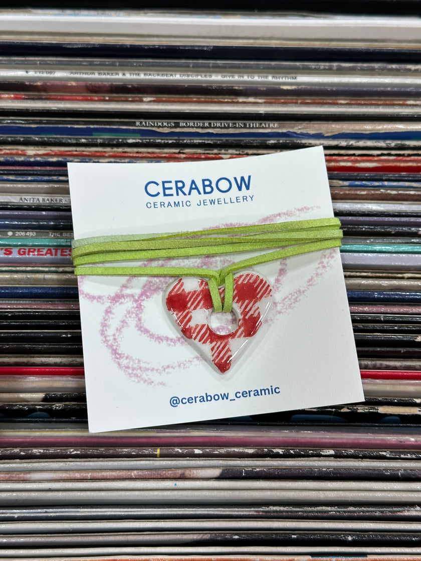 Cerabow handmade heart choker