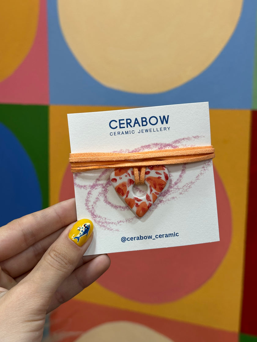 Cerabow handmade heart choker