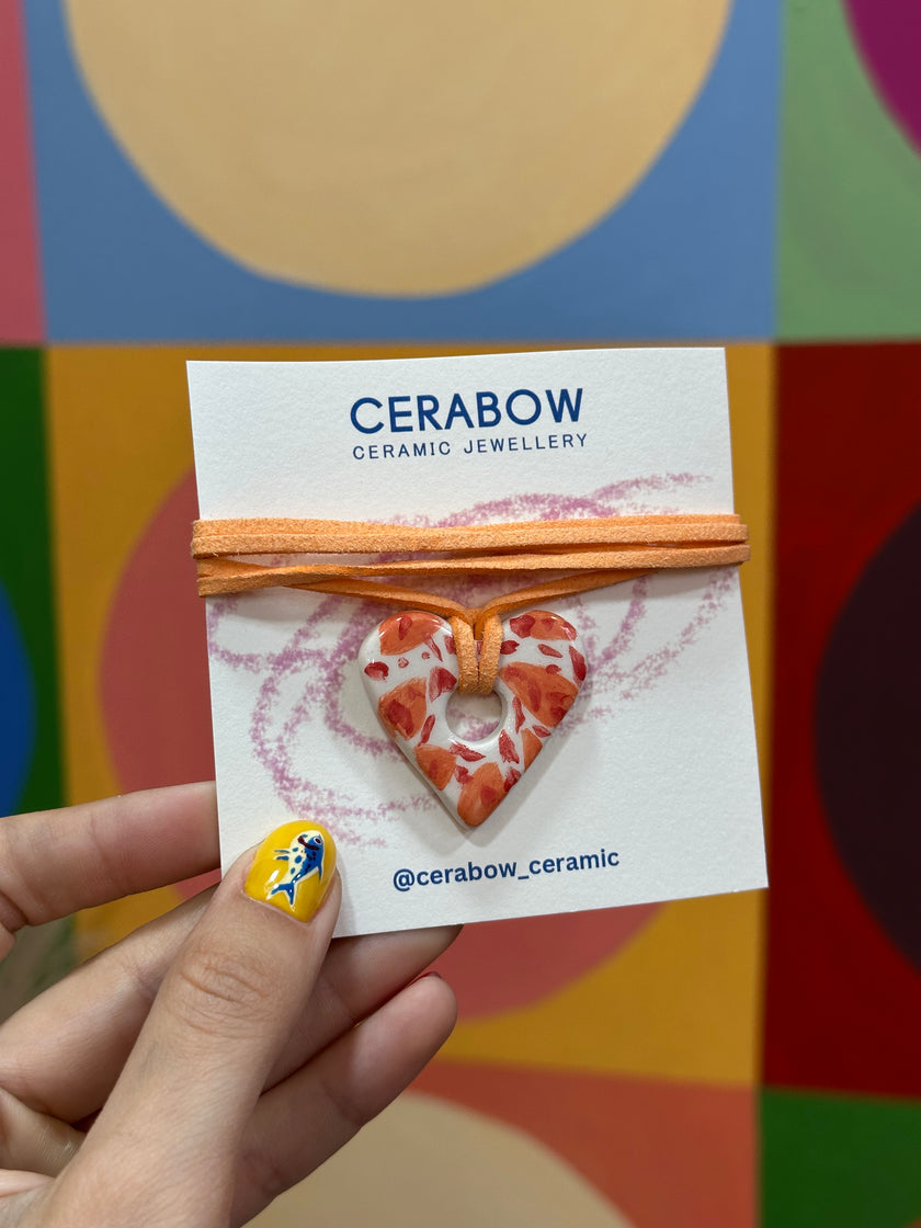 Cerabow handmade heart choker
