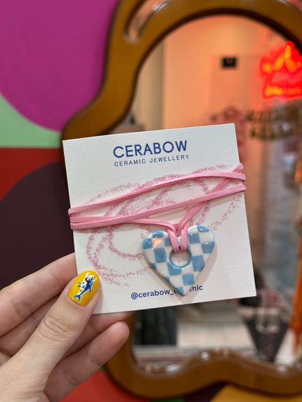 Cerabow handmade heart choker