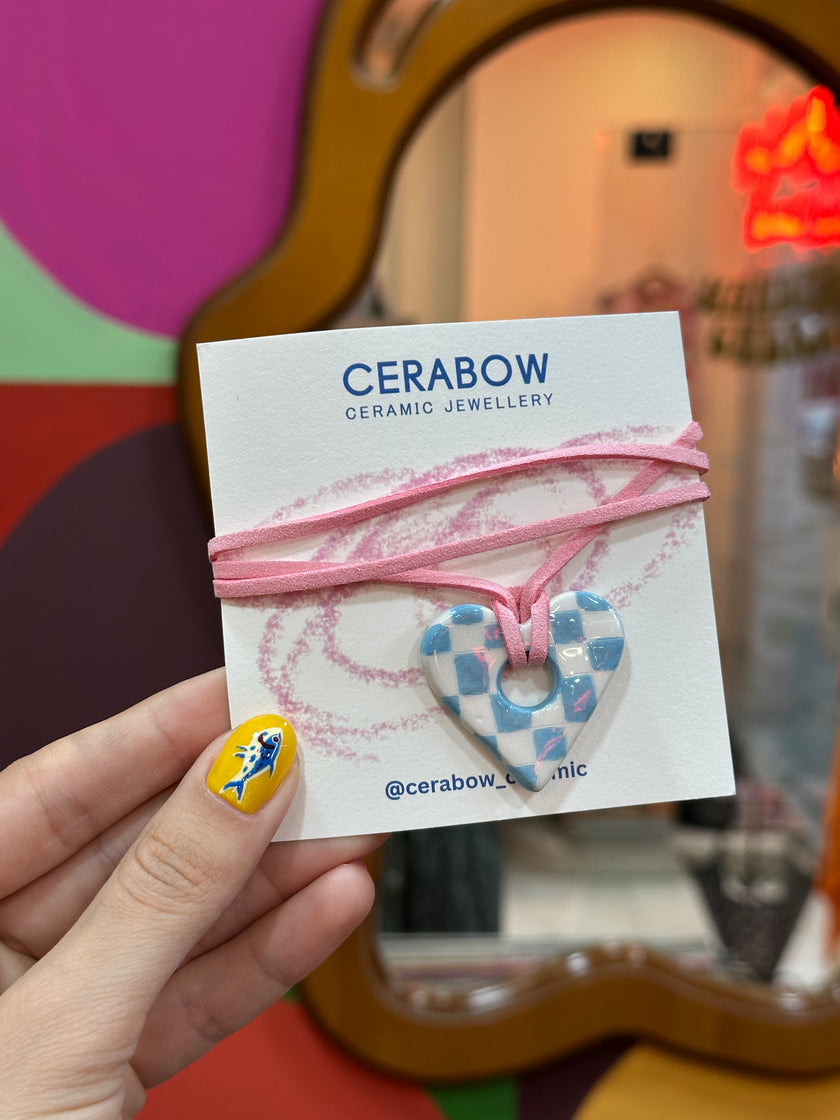 Cerabow handmade heart choker