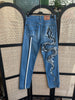Handpainted high waisted jeans