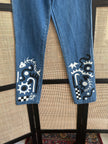 Handpainted high waisted jeans