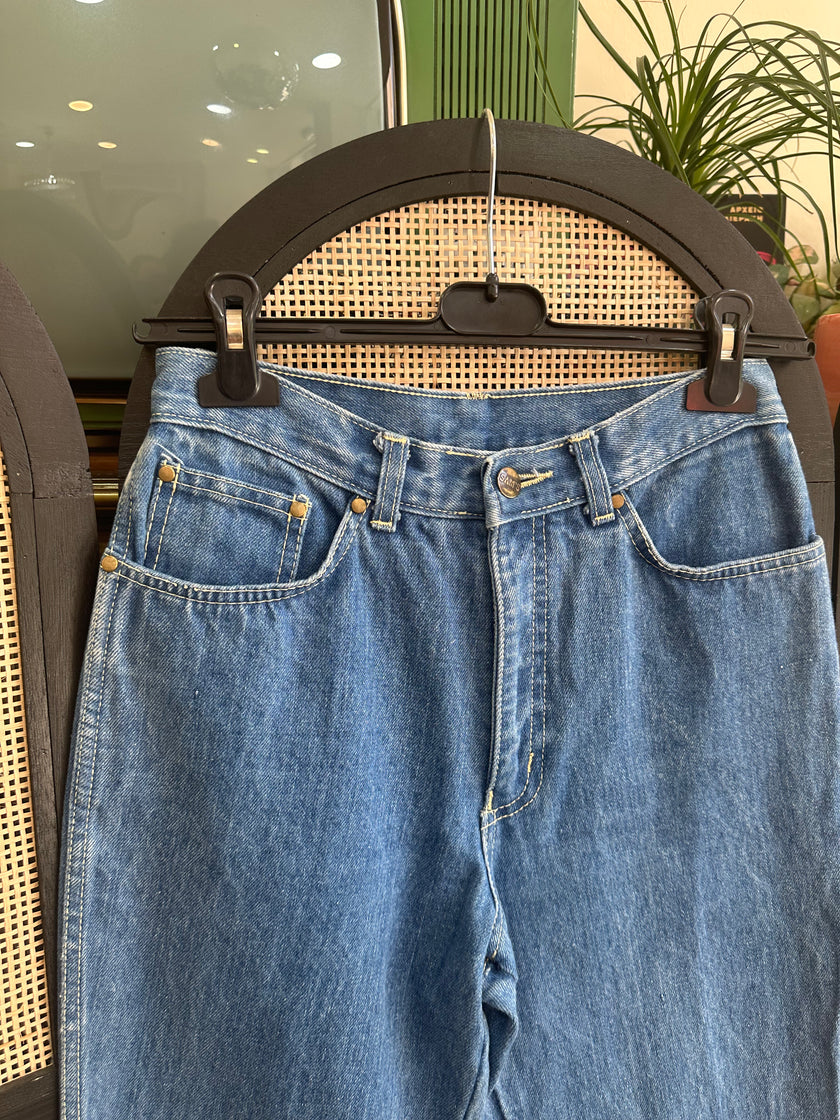 Handpainted high waisted jeans