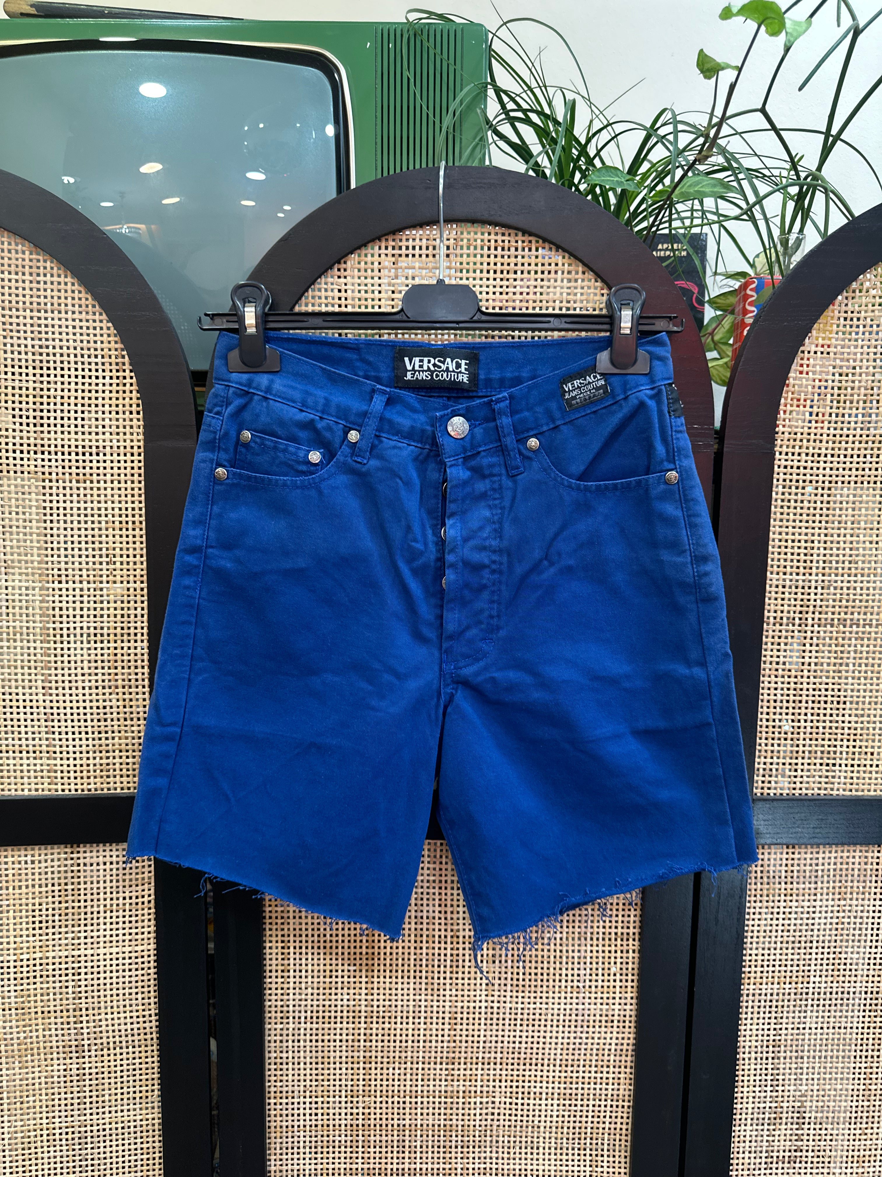 Versace high waisted blue shorts