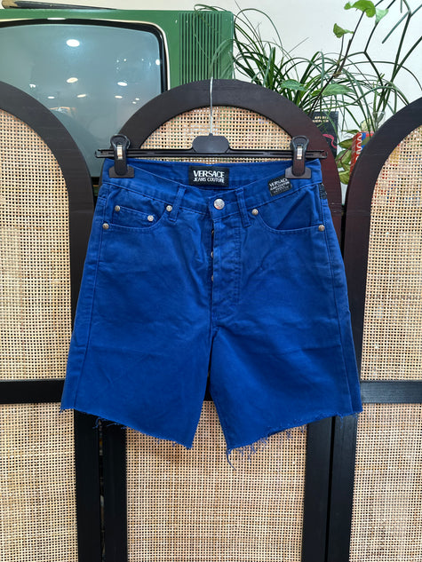 Versace high waisted blue shorts