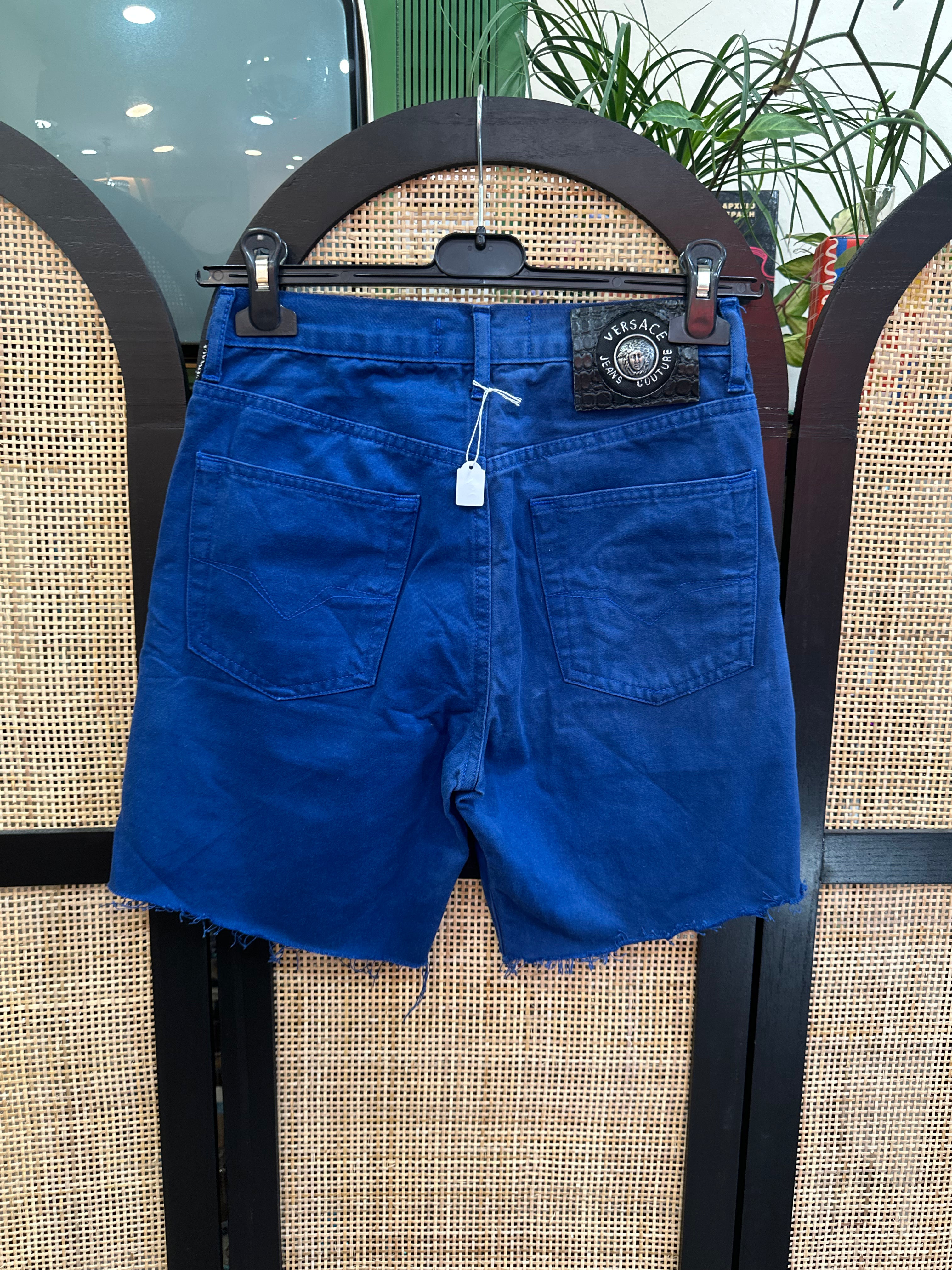 Versace high waisted blue shorts