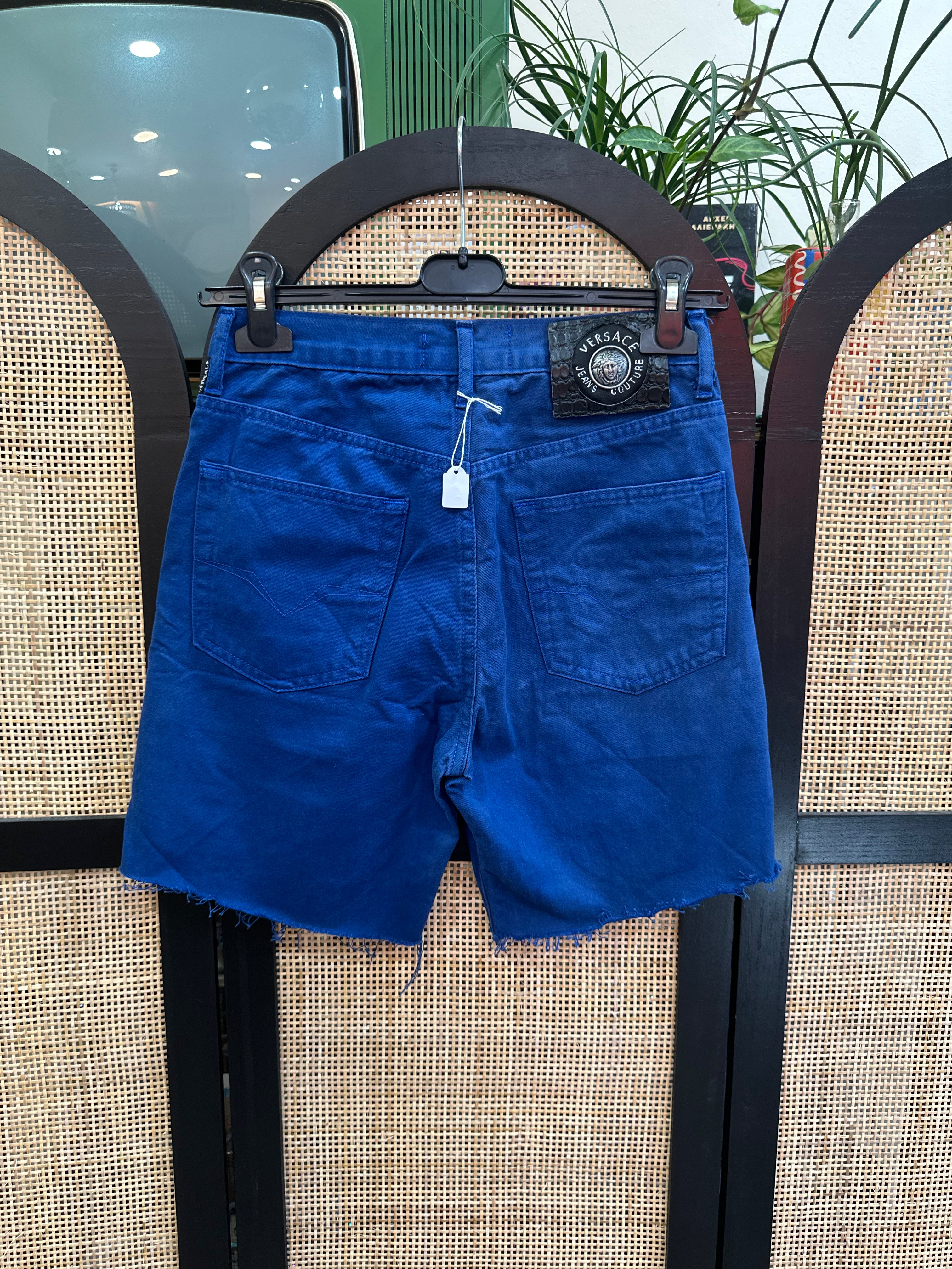 Versace high waisted blue shorts