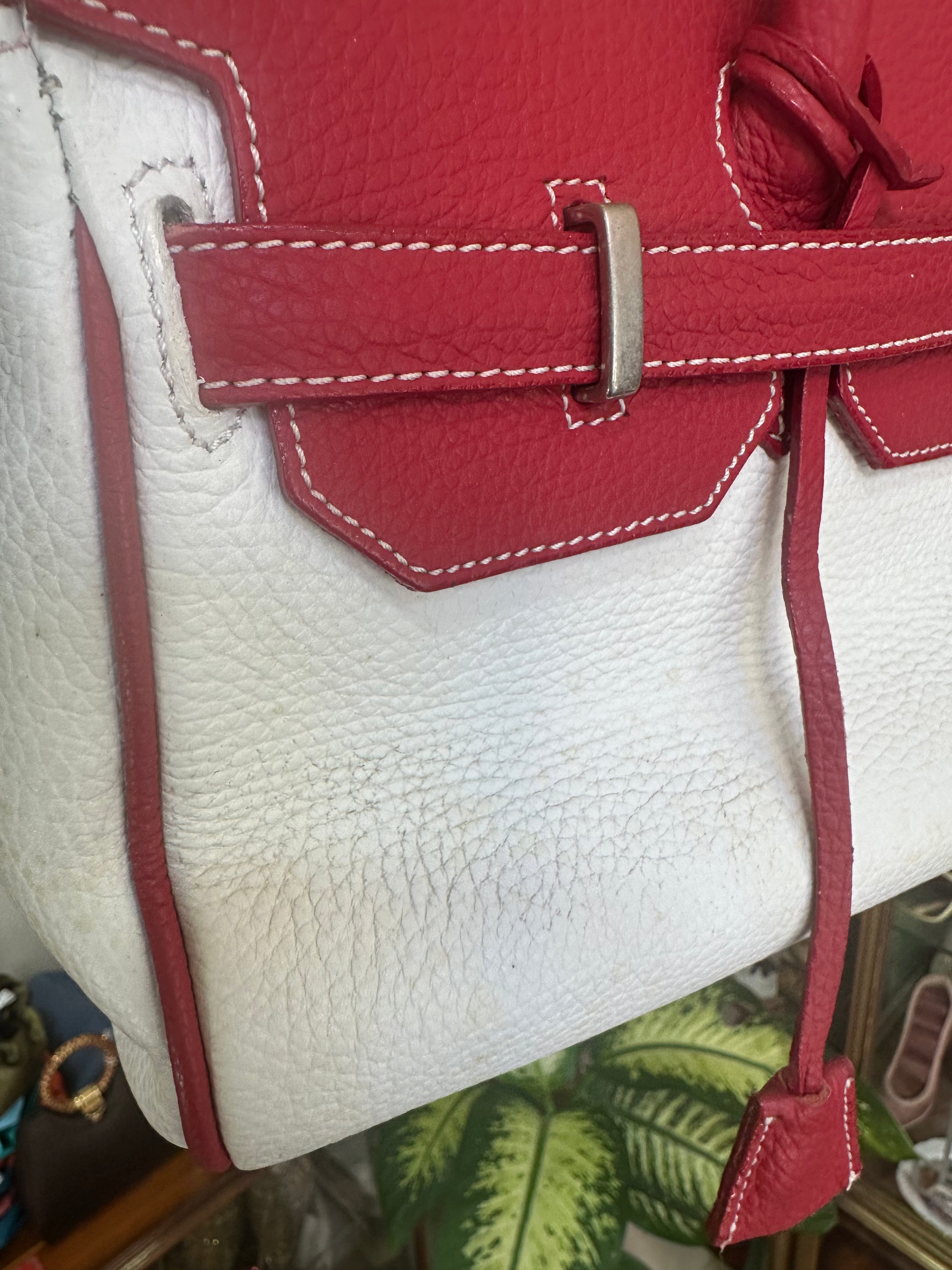 Two toned top handle shoulder bag