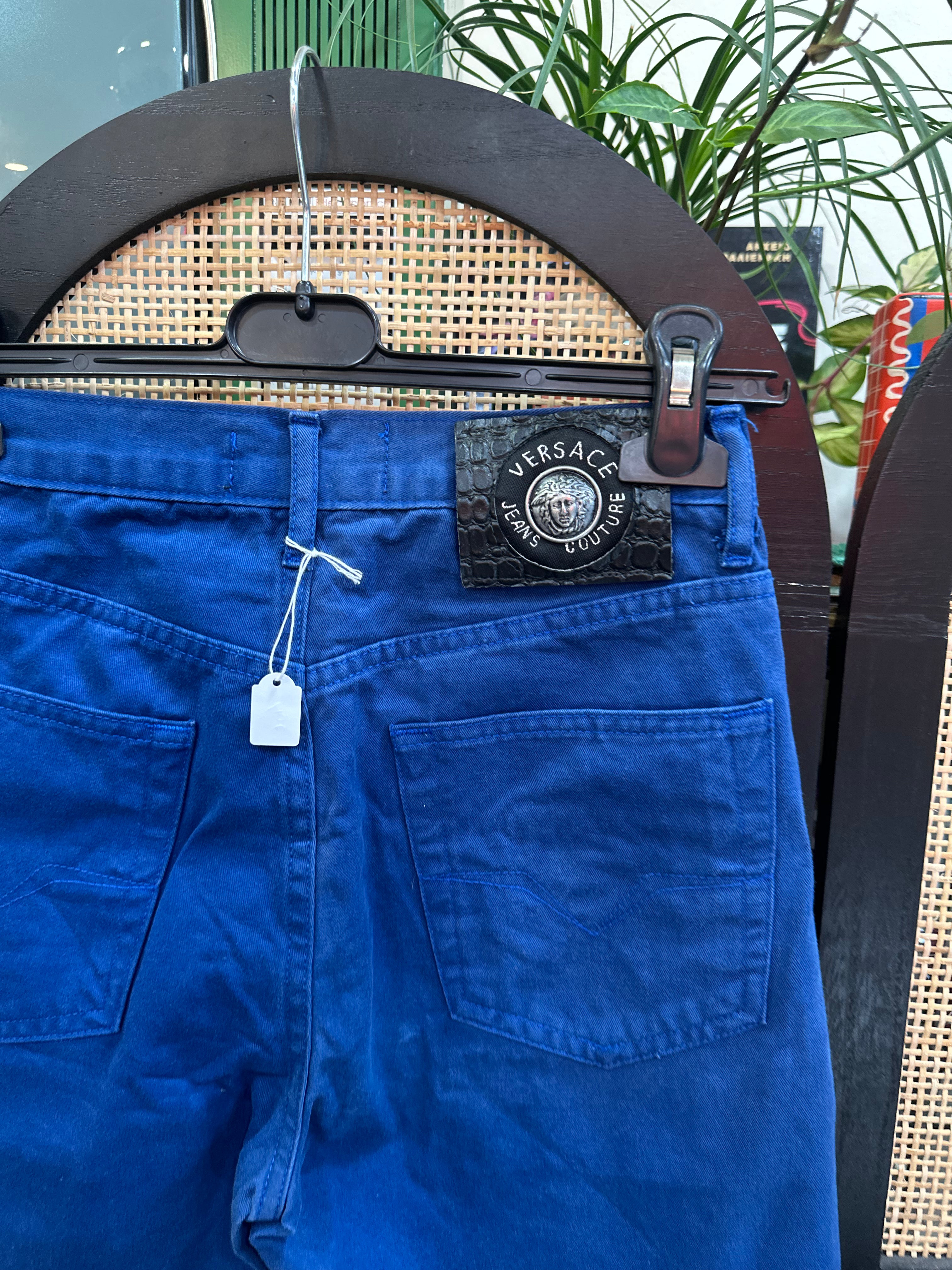 Versace high waisted blue shorts