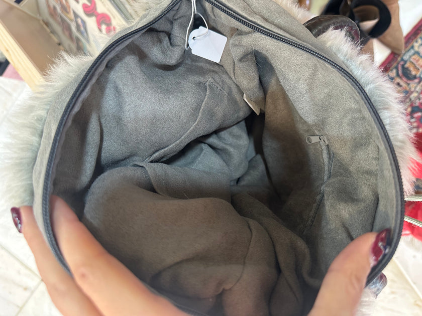 Super cute faux fur tote bag