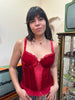 Super hot red velvet corset top