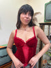 Super hot red velvet corset top
