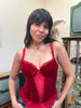 Super hot red velvet corset top