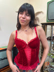 Super hot red velvet corset top