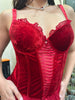 Super hot red velvet corset top