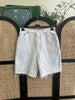 High waisted white denim shorts