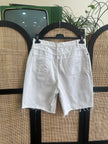 High waisted white denim shorts