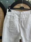 High waisted white denim shorts