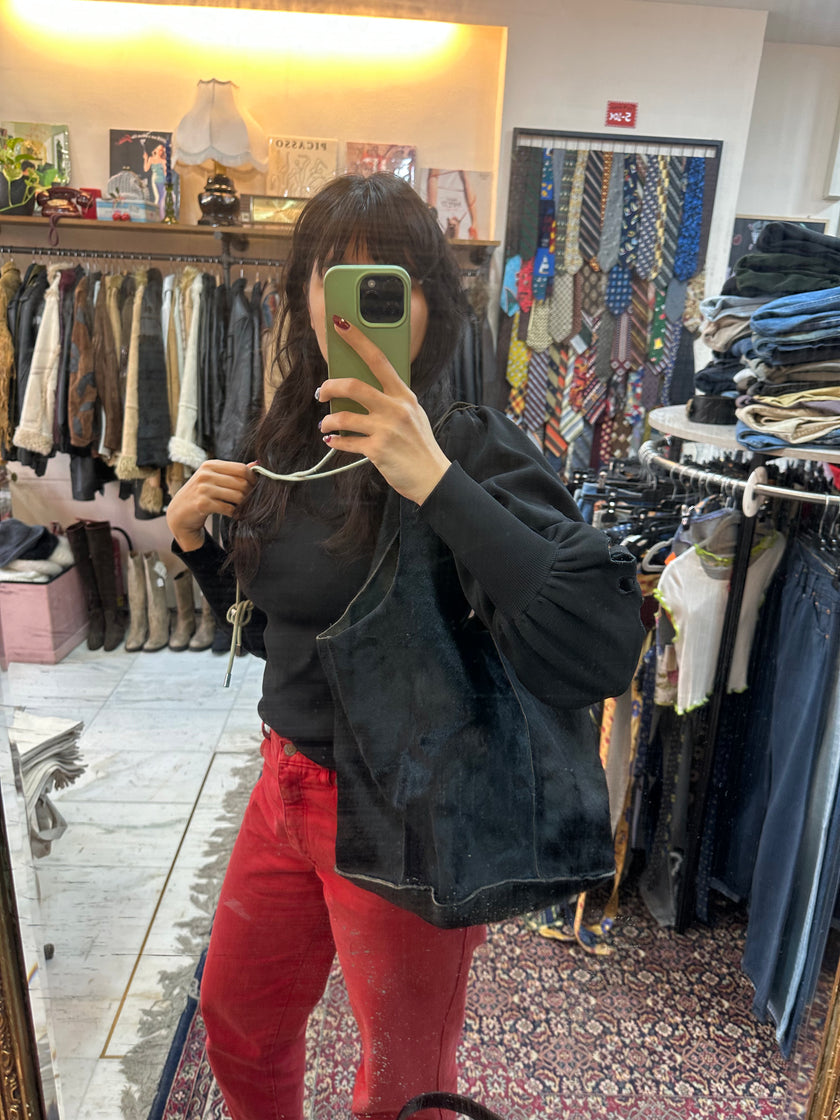 Vintage italian hair-on leather shoulder tote