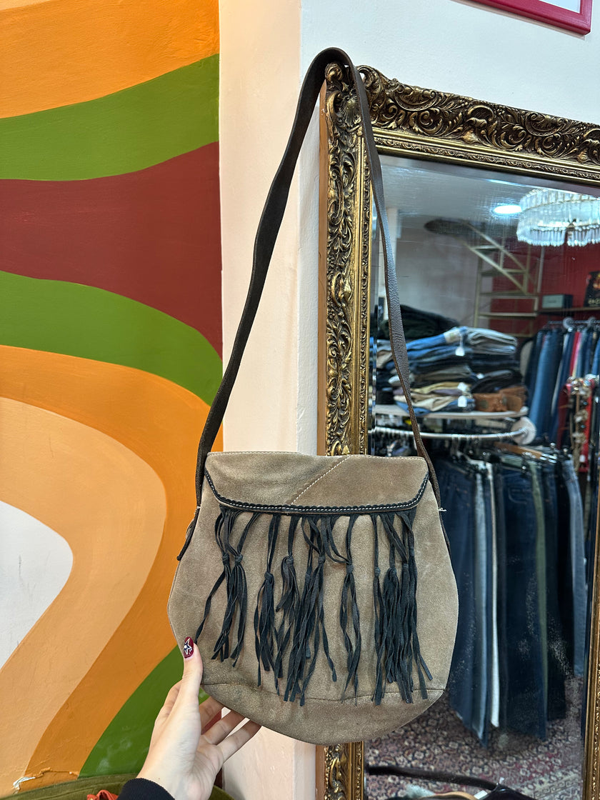 Byblos suede boho bag with fringe