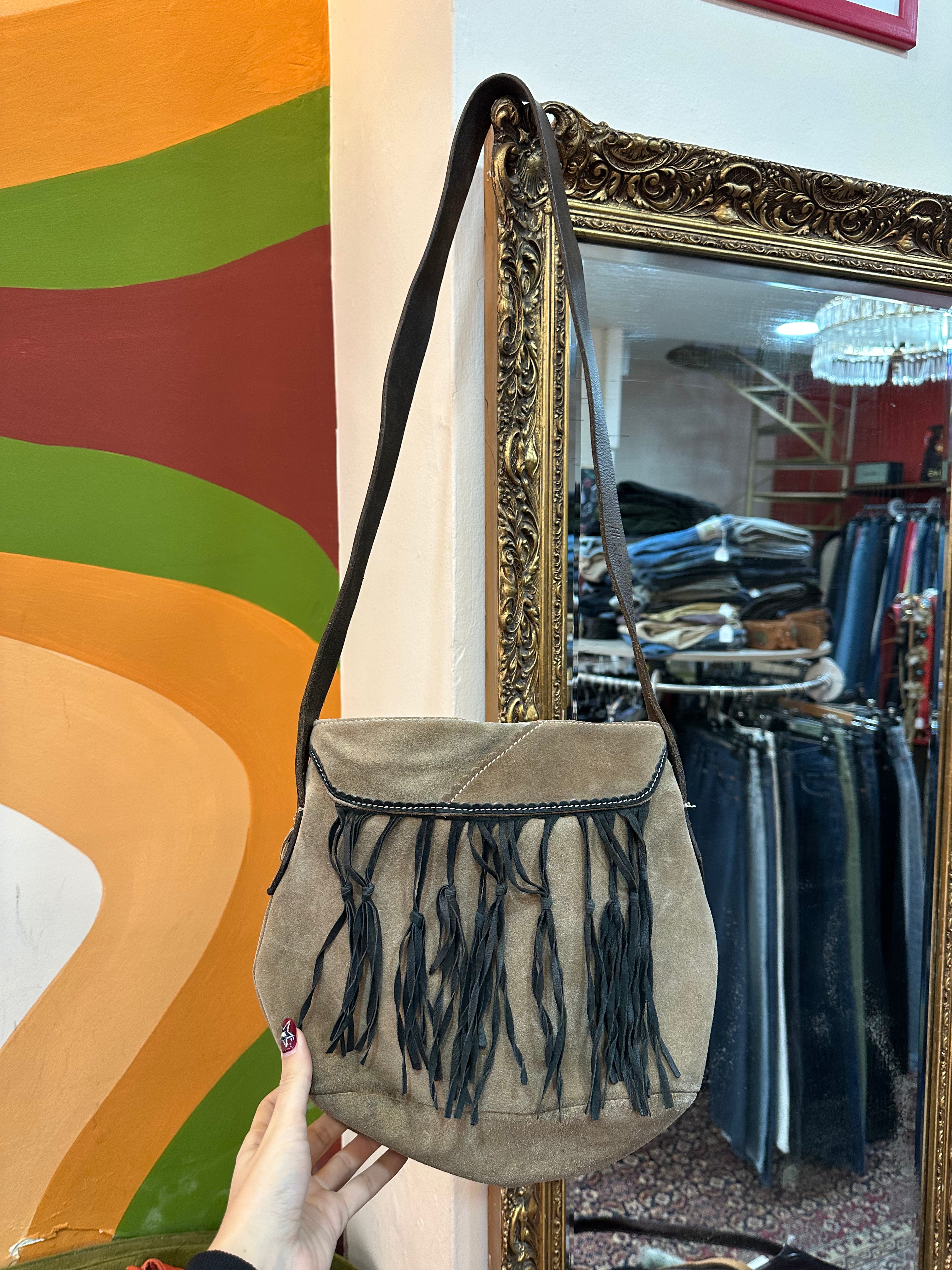 Byblos suede boho bag with fringe