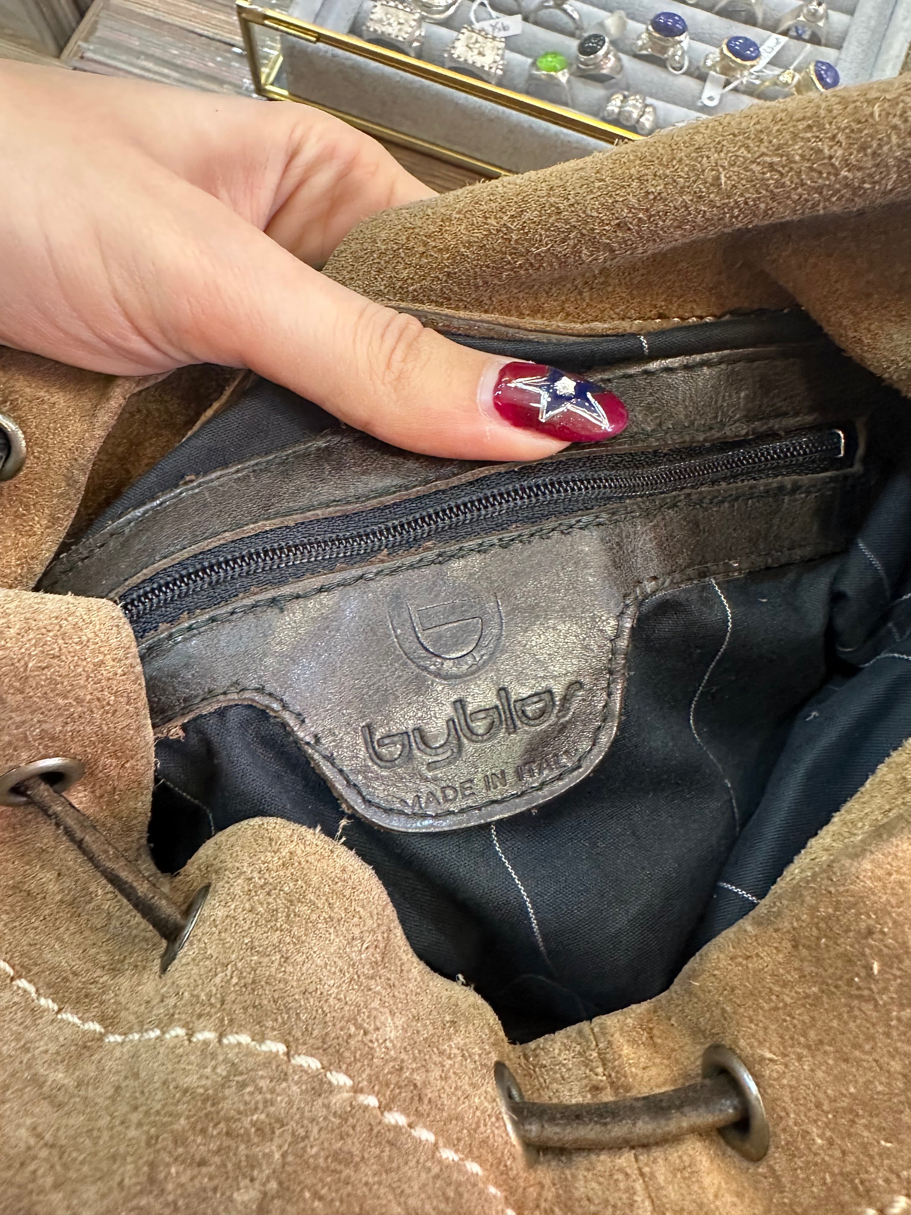 Byblos suede boho bag with fringe