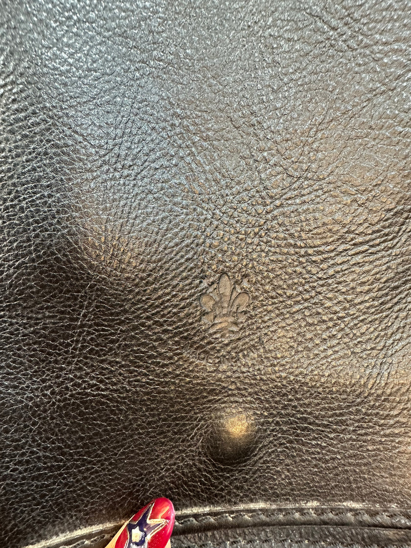 Italian vintage real leather cross body bag with adjustable strap