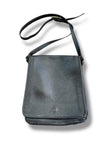 Italian vintage real leather cross body bag with adjustable strap