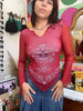 Super hot mesh long sleeve top with see-through back (S/M)