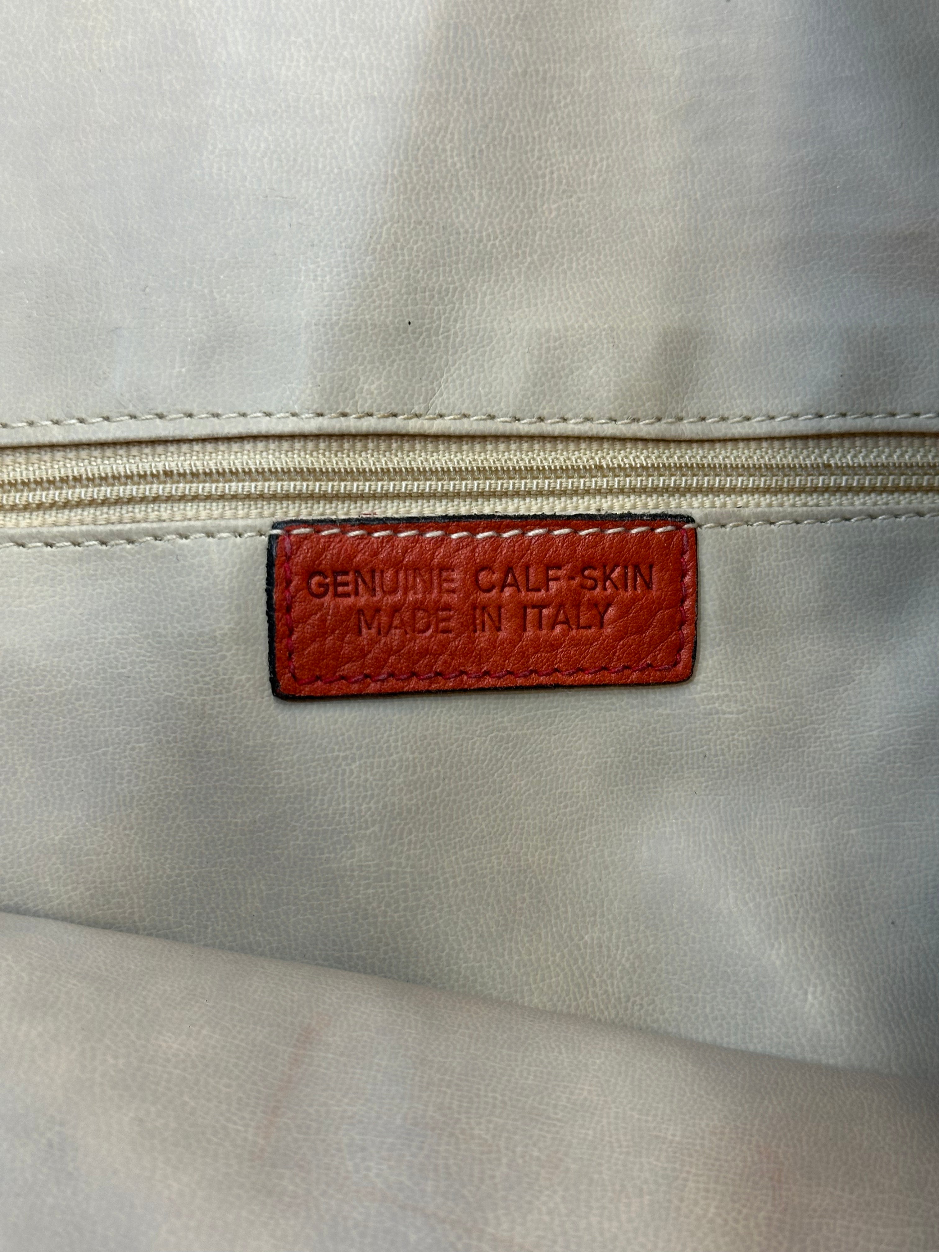 Pierotucci unique vintage orange leather cross body bag