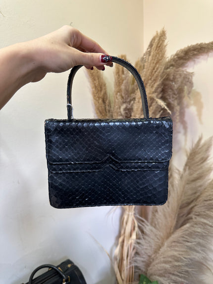 Vintage reptile leather mini handbag