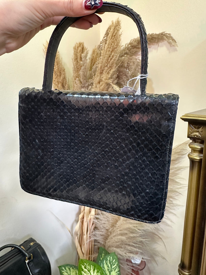 Vintage reptile leather mini handbag