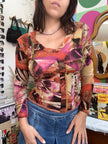 Super hot Y2K mesh long sleeve top (M/L)