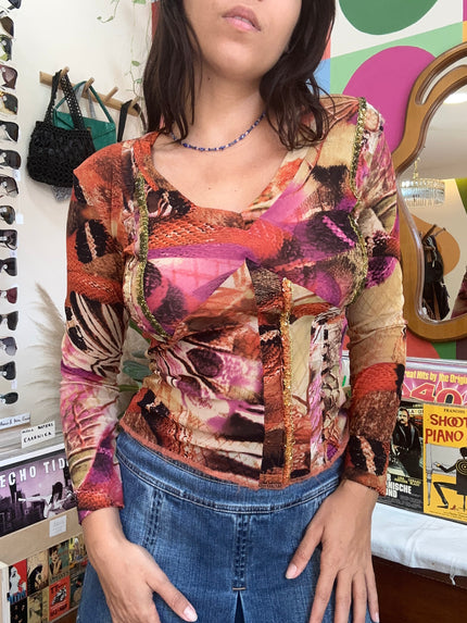 Super hot Y2K mesh long sleeve top (M/L)