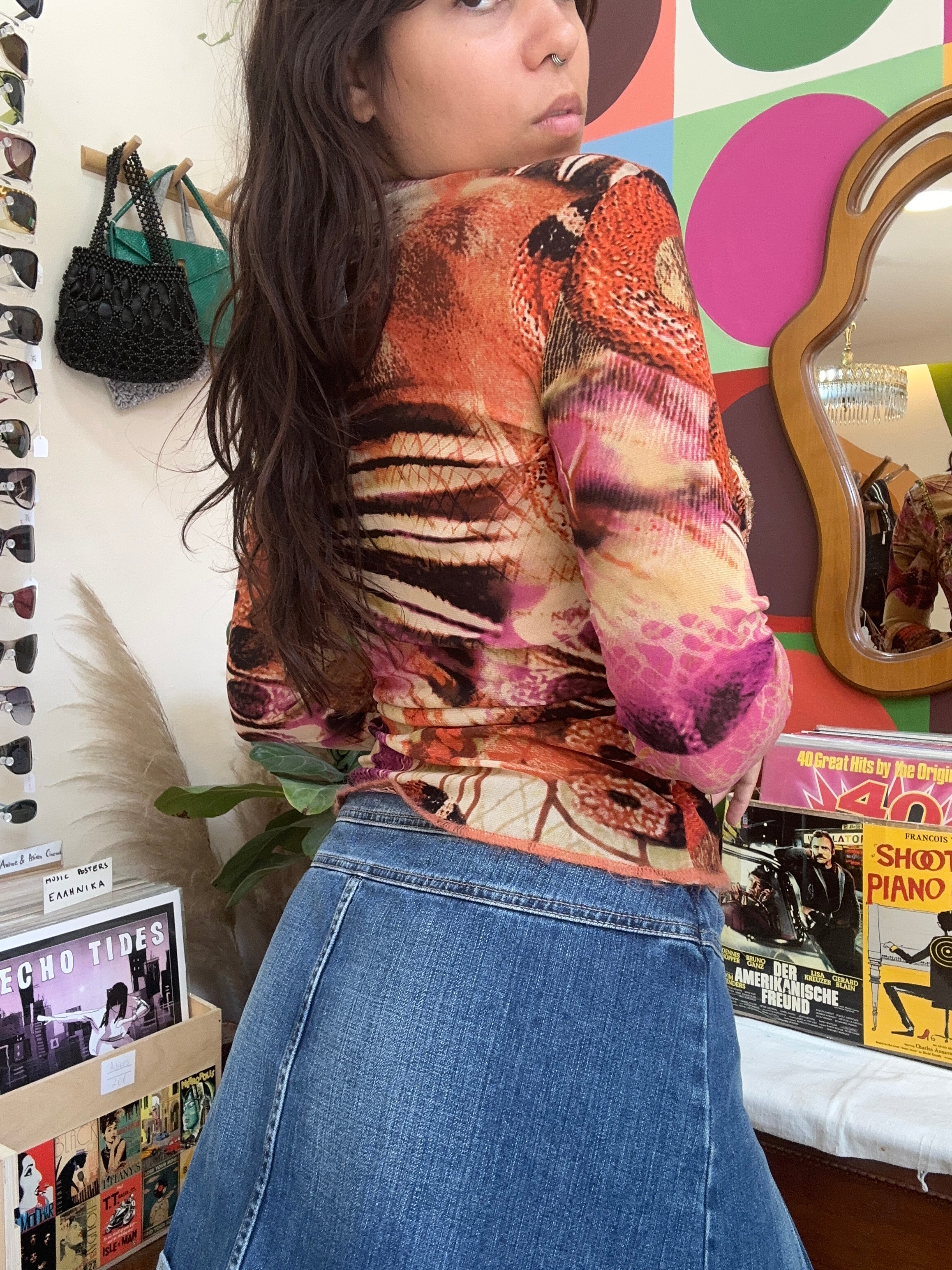 Super hot Y2K mesh long sleeve top (M/L)