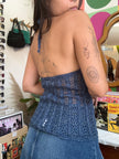 Stunning sparkly backless crochet top (M/L)