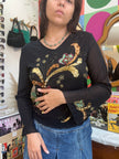 New Sensation vintage mesh sequin long sleeve top (M/L)