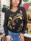 New Sensation vintage mesh sequin long sleeve top (M/L)