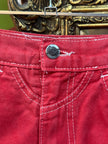 Vintage red high waisted denim shorts (XS)