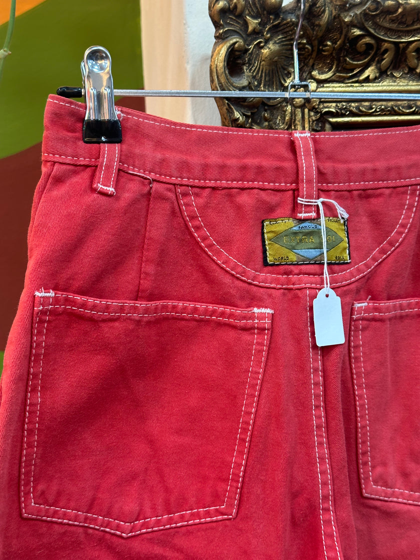 Vintage red high waisted denim shorts (XS)