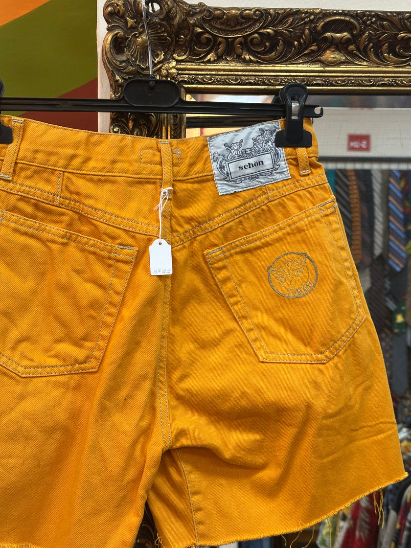 Vintage orange high waisted denim shorts (W31)